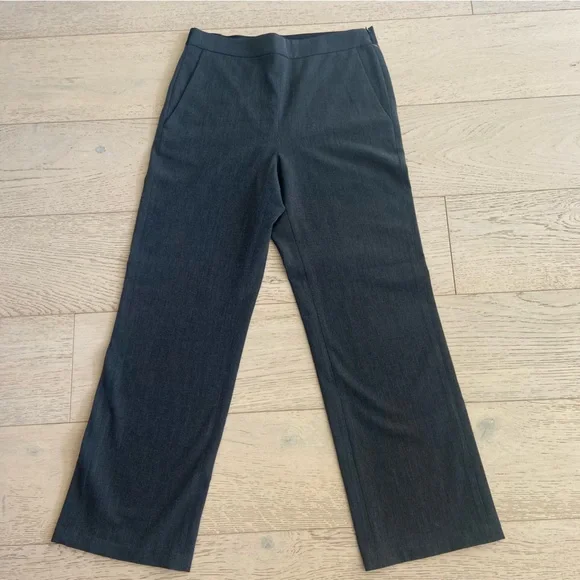 ARITZIA BABATON Brown Wide Leg Ankle Pant Size 6 Side Zip Elastic Back EUC - Picture 2 of 8